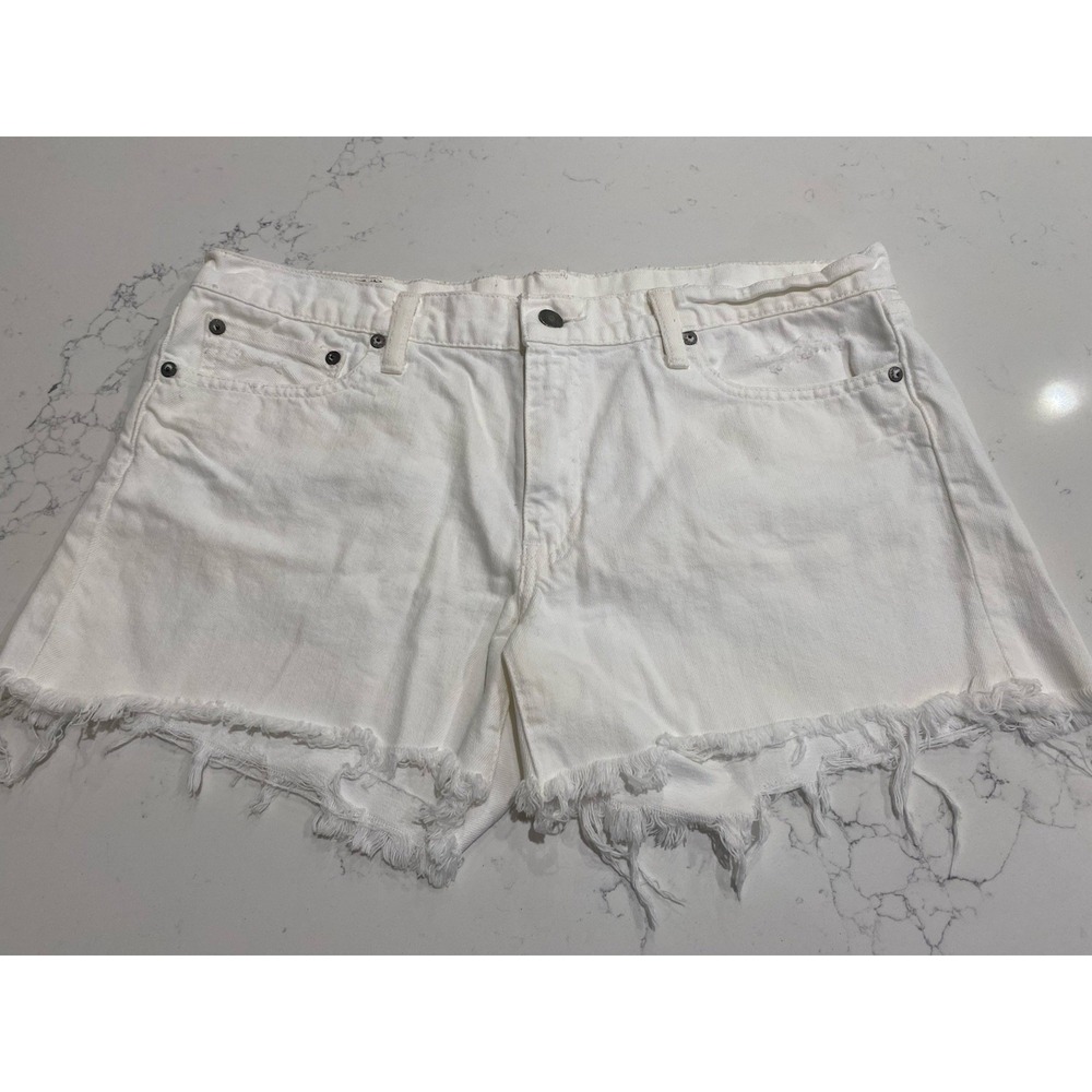 Polo Ralph Lauren White Distressed Denim Cutoff Shorts Size 31 Coastal Cowgirl